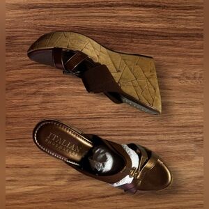 Italian Shoemakers Brown pumps‎ size 41  made in Italy comfort light sandal shoe